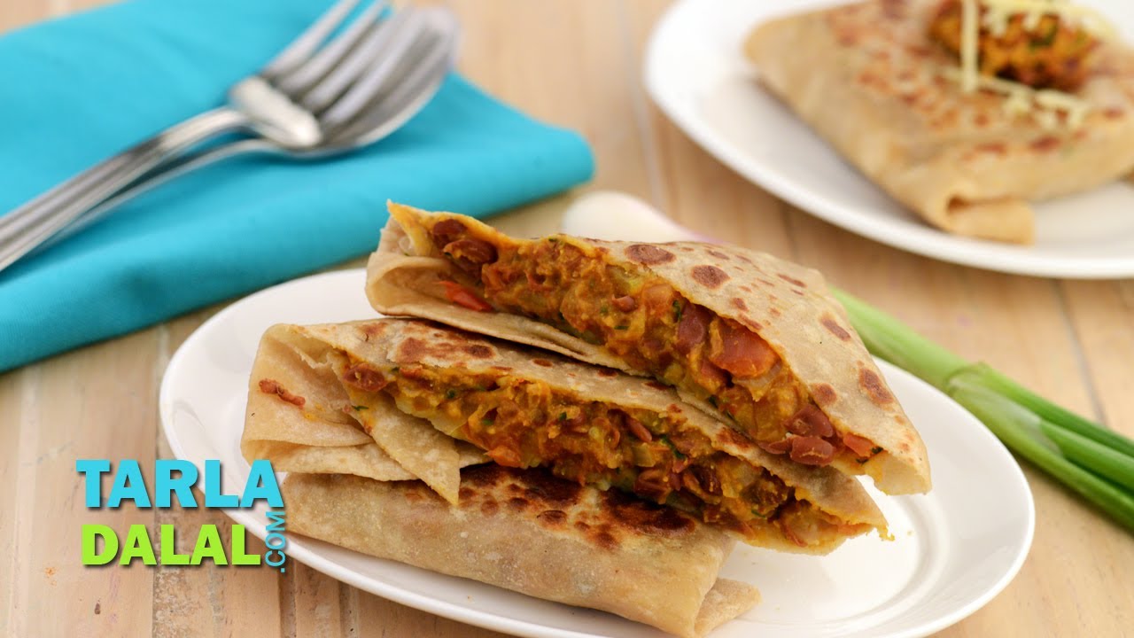Rajma Cheese Parathas by Tarla Dalal
