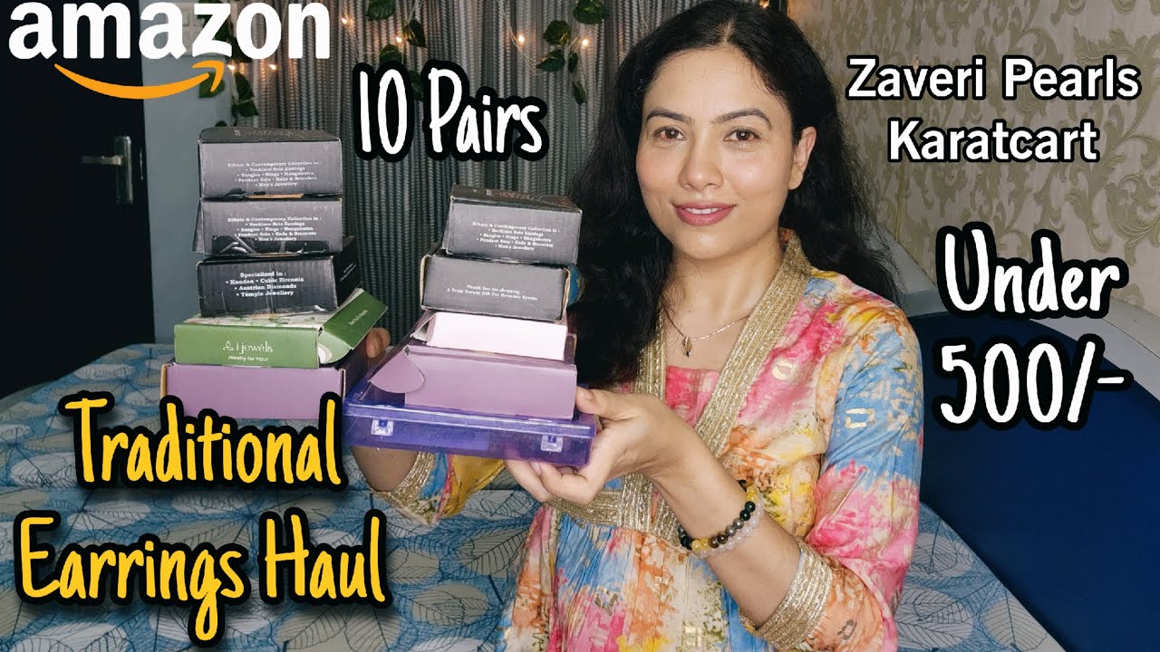 Amazon Jewellery Haul Under 500 | Zaveri Pearls Earring Haul|Amazon Great Freedom Festival Sale Haul