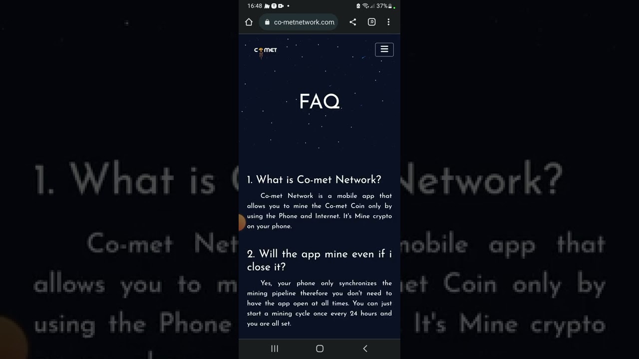 New Free Mining App Comet Network