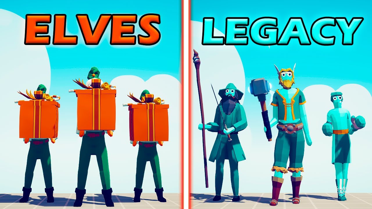 PRESENT ELF TEAM vs LEGACY TEAM - Totally Accurate Battle Simulator | TABS
