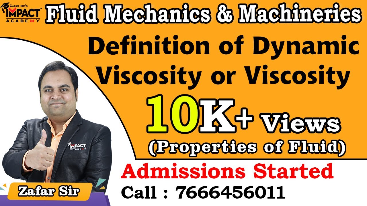 Definition of Dynamic Viscosity or Viscosity | Properties of Fluid | Fluid Mechanics & Machineries |