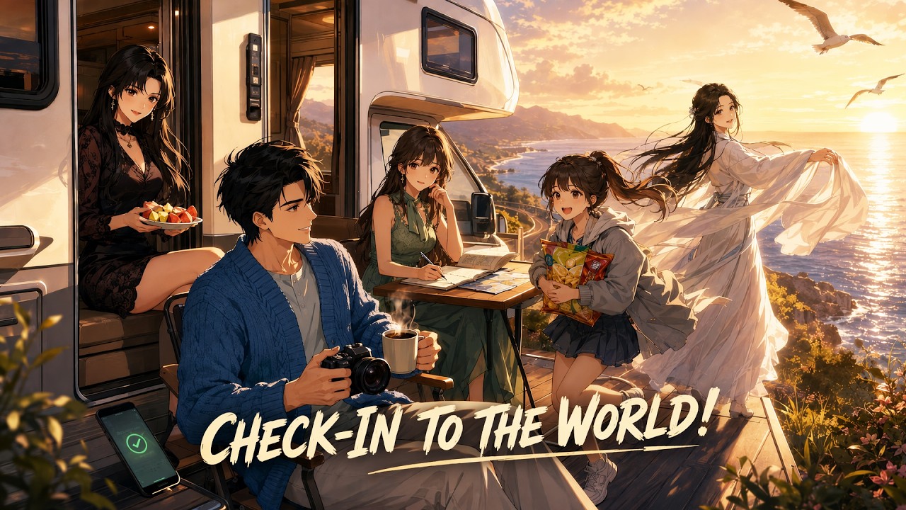 A Burned-Out Office Worker Got a Check-In System&mdash;Now 4 Beauties Travel With Him!💕#anime