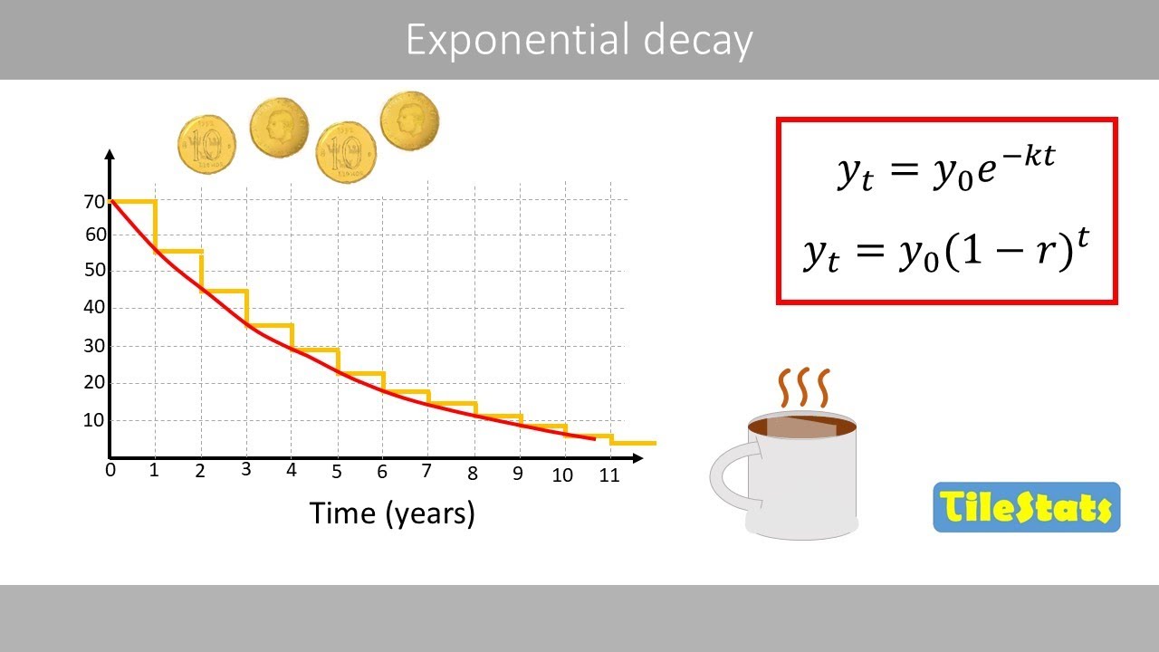 Understanding exponential decay and half-life with examples