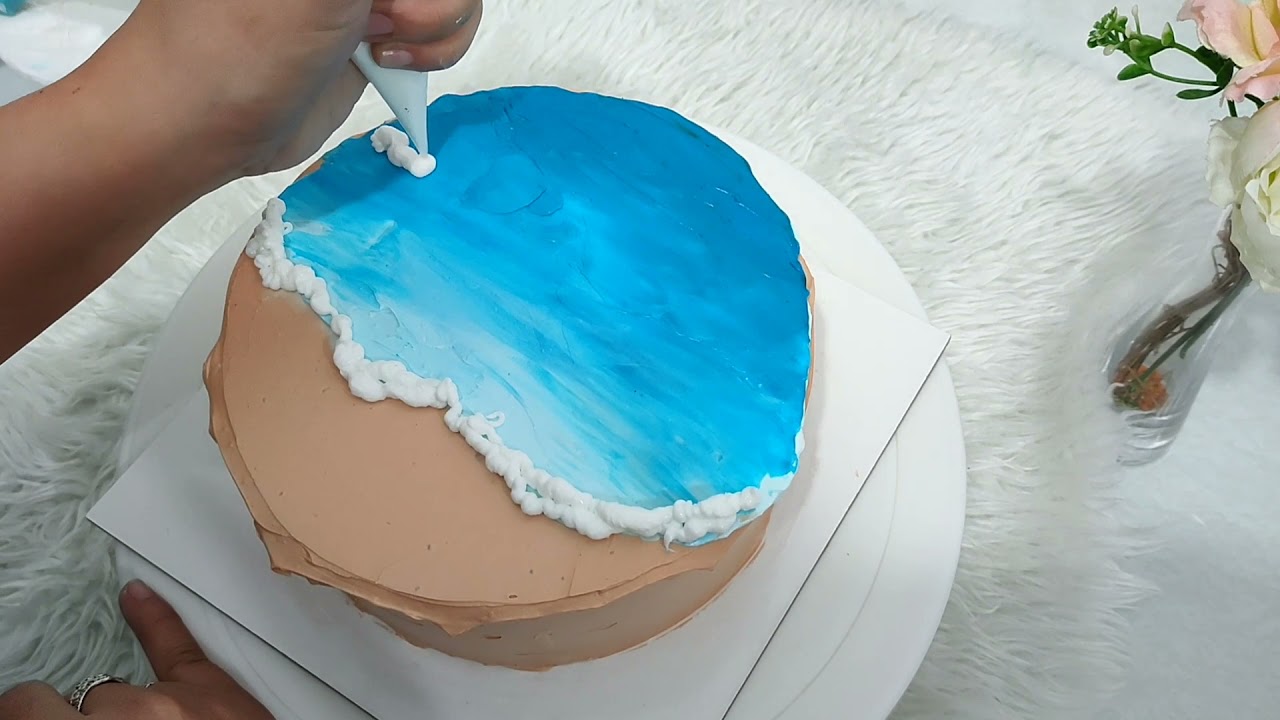 Beach theme Cake Tutorial !!