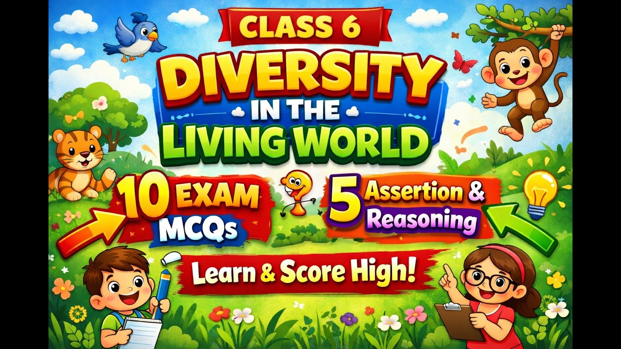 Class6 Science | Diversity in the Living World | 10 Exam MCQs +5 Assertion Reasoning | CBSE Practice