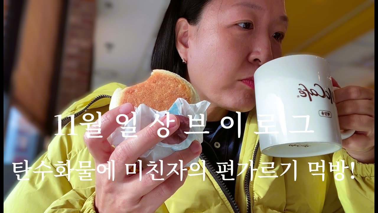 [11월 일상 먹방 ] 당신은 어느파인가요? 꾸덕? 촉촉? (샤브샤브 던킨도너츠 과자먹방 비빔면 탕수육 스벅 샌드위치 커피 비빔밥 맥모닝 족발 소보로흑미찰빵 코스트코 떡볶이)