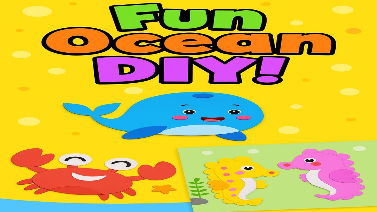صناعة الحيوانات البحرية بالملصقات الاسفنجية🦀🐳DIY Whale Sea Horse&Crab with Foam Stickers |Fun Crafts