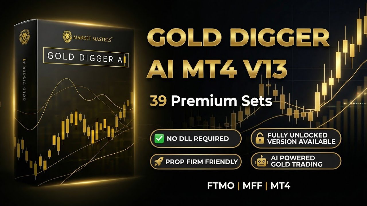 GOLD DIGGER AI MT4 V13 🚀 | 39 Powerful Sets for XAUUSD Gold Trading