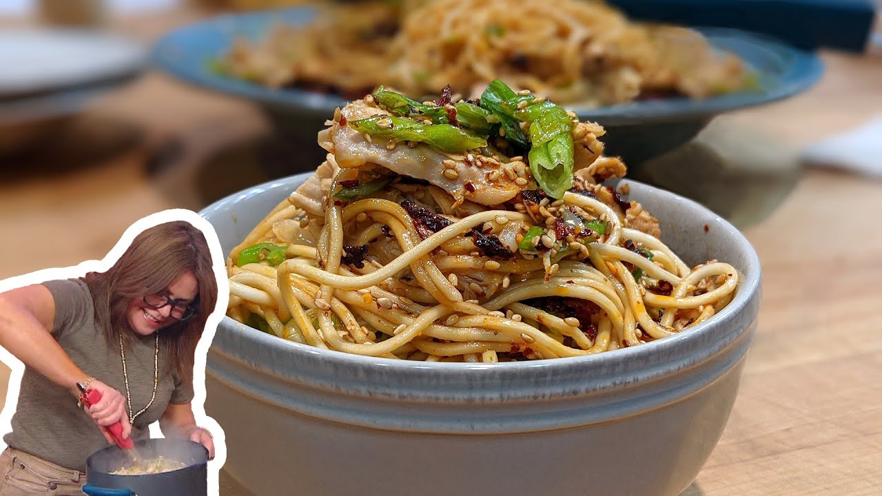 How to Make Rotisserie Chicken and Scallion Noodles | Rachael Ray