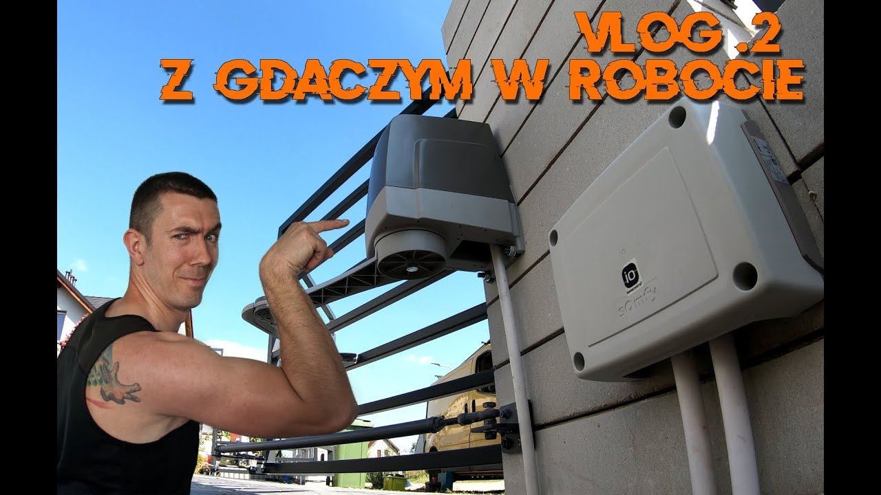 Brama Harmonijkowa Łamana - Montaż automatu do bramy - Somfy Axovia ! Vlog #2 Robota ! :)