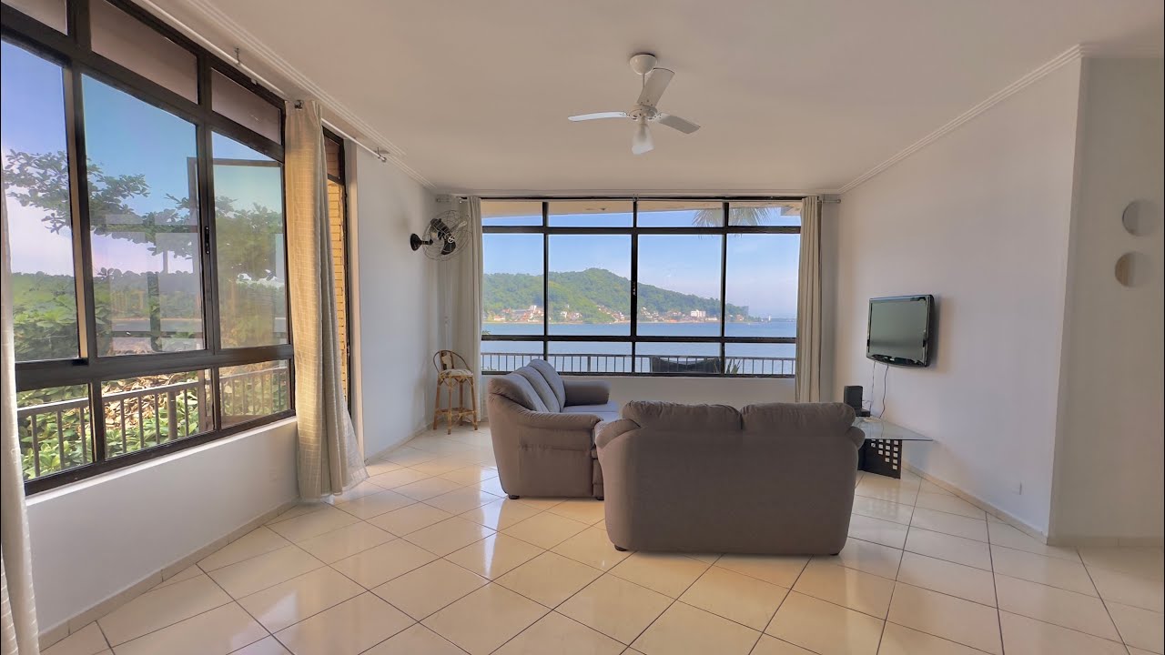 Frente Mar com Praia aos pés - 3 Quartos 196m2 Total - Boa Vista São Vicente - Praia dos Milionários