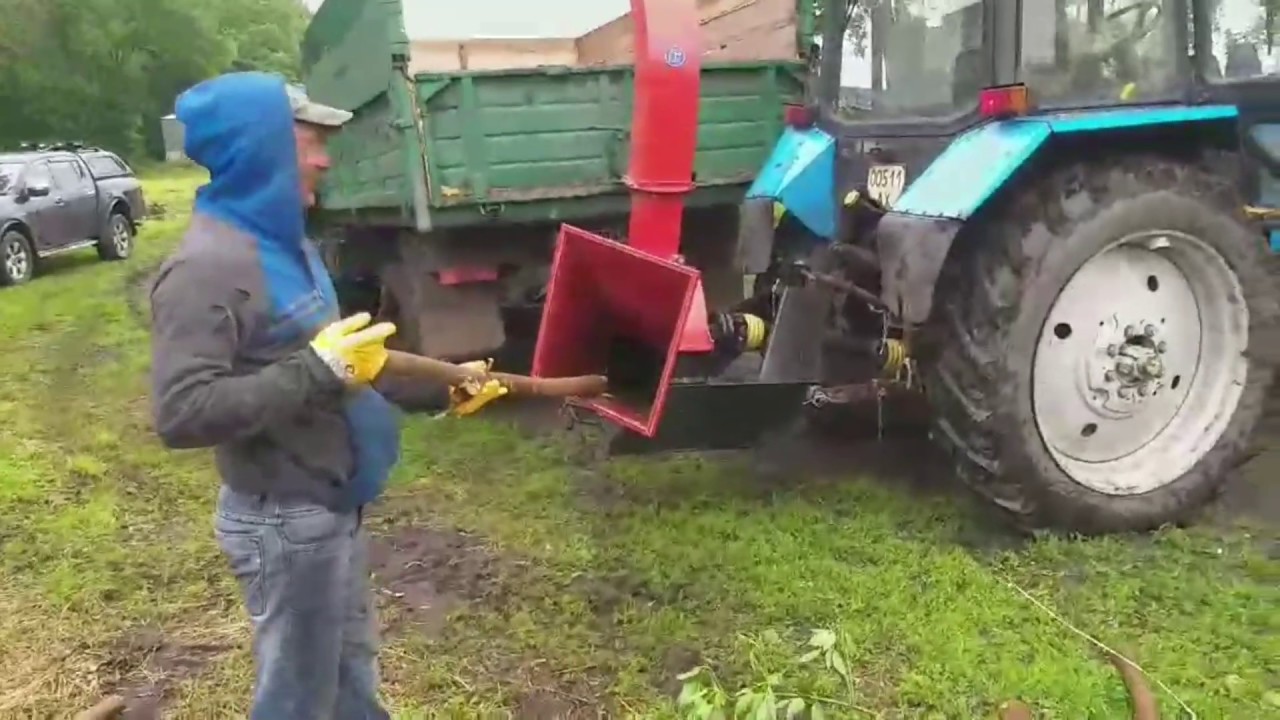 Щепорез под ВОМ трактора. Видеоотзыв по щепорезу ШКИВ 4М130ТР