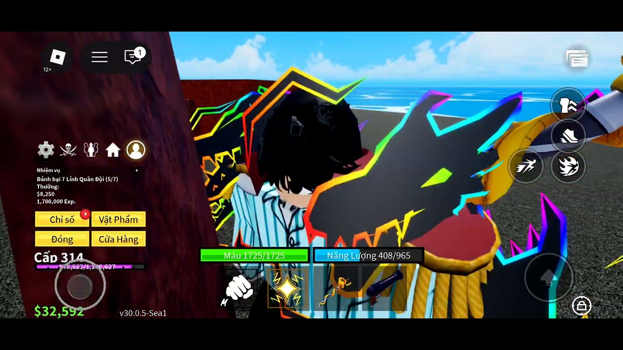 Blox fruits #39: tạm biệt đấu trường Rome để tiến đến Làng Dung Nham