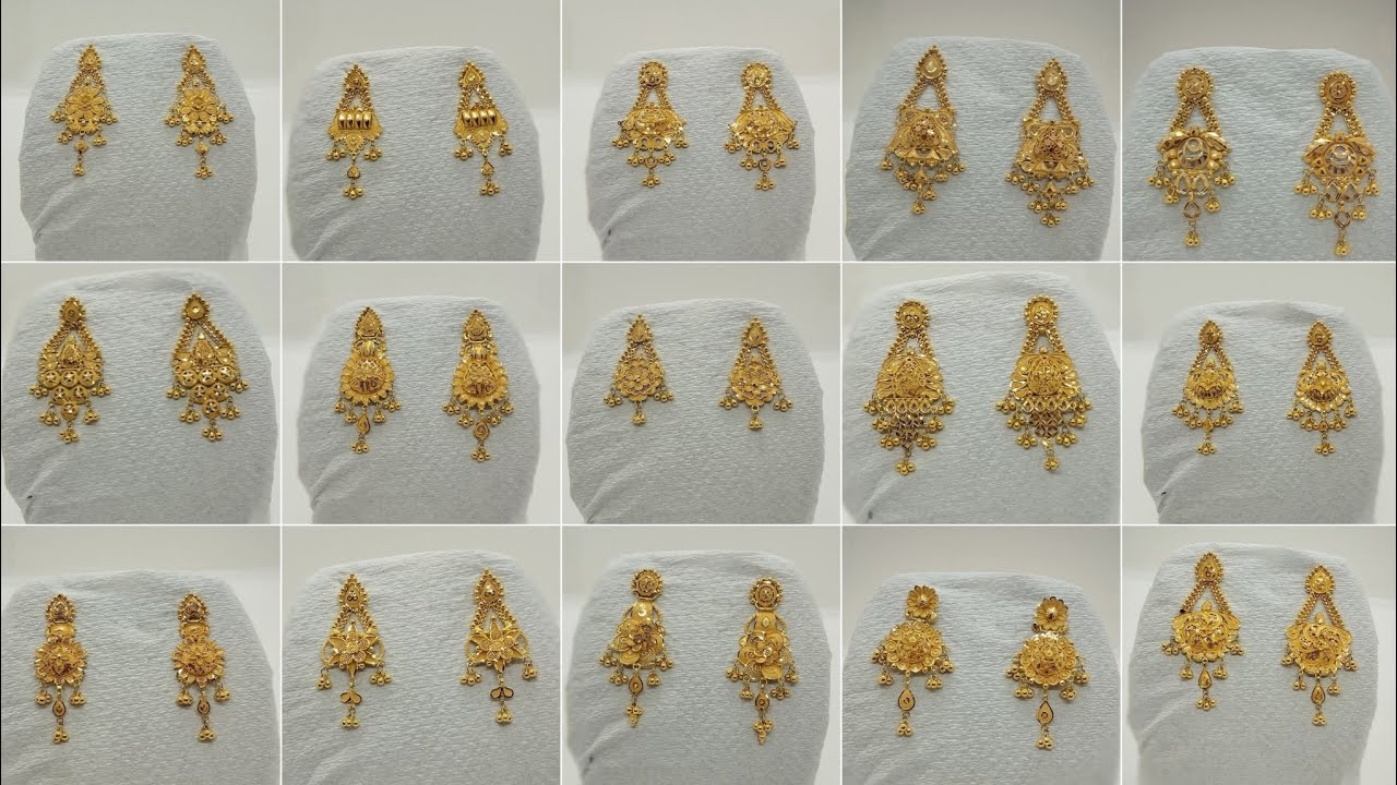 Latest daily wear gold earrings designs/1 gram gold earrings/gold earring tops design for daily use/