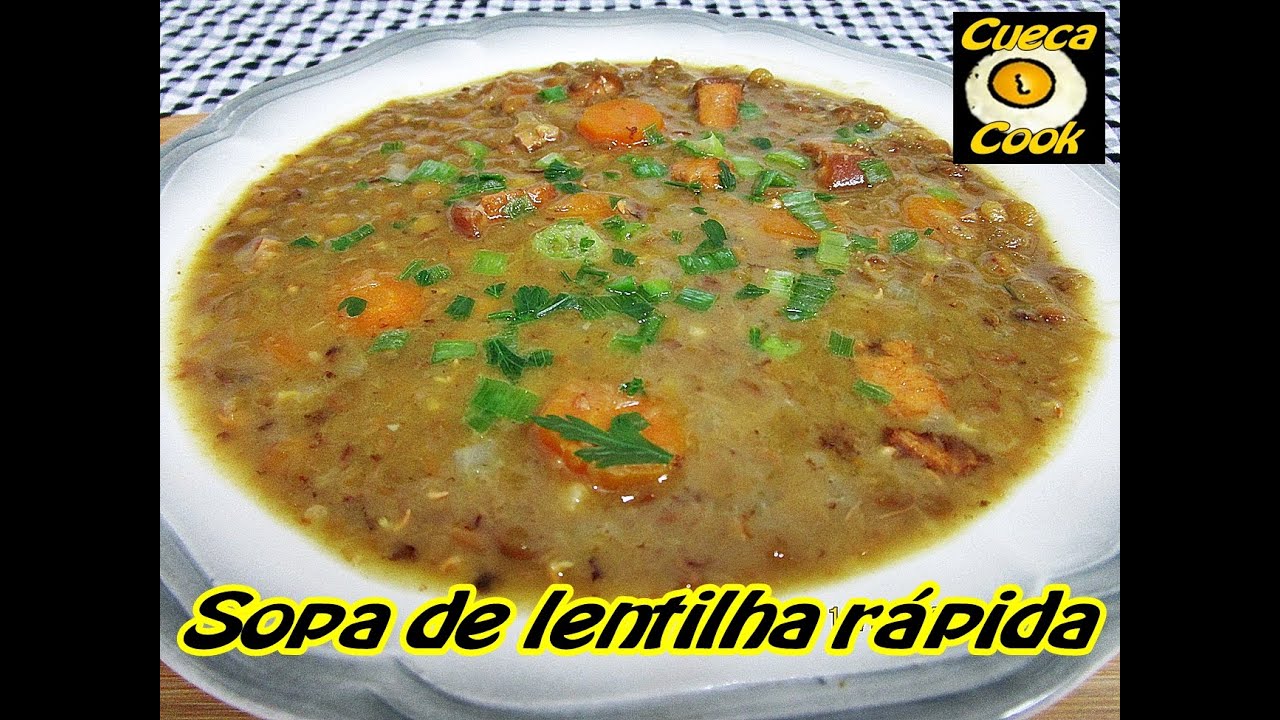Sopa de lentilha rápida