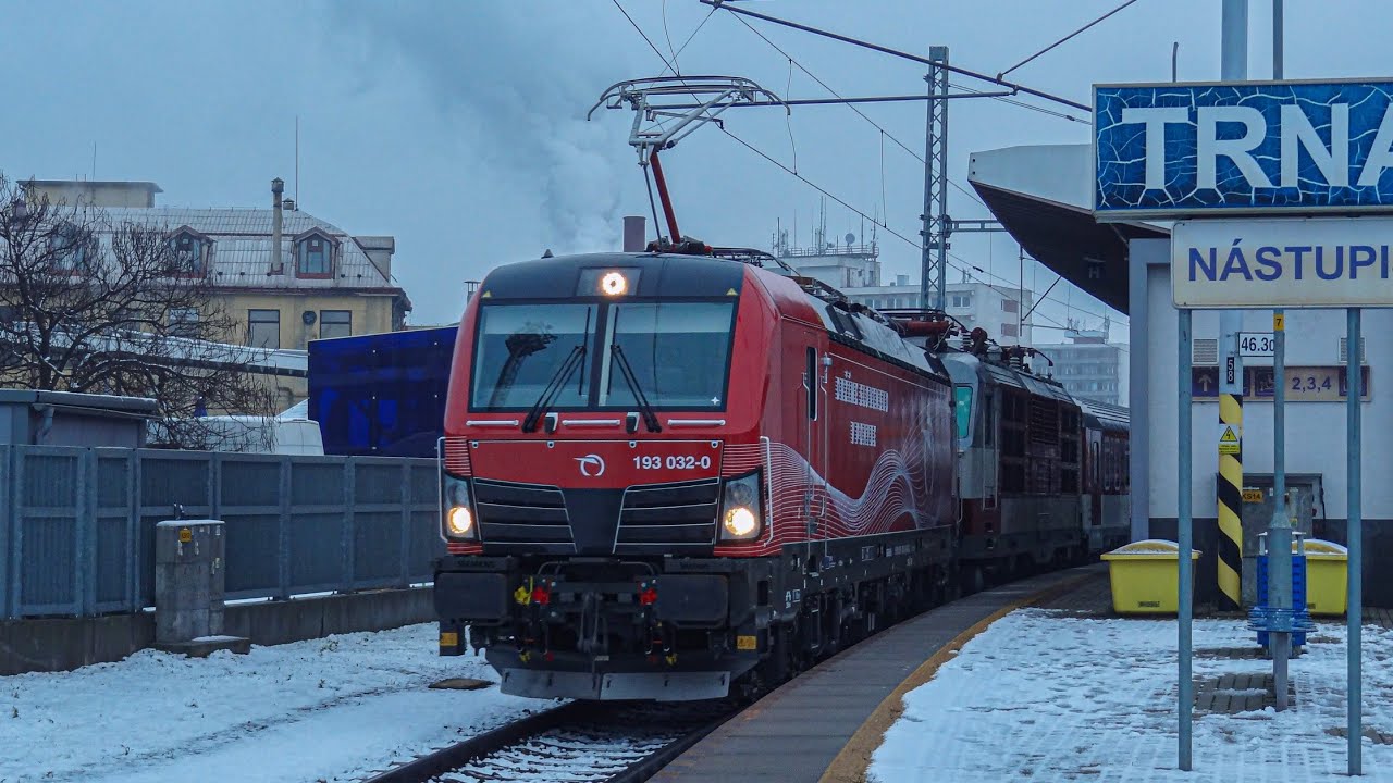 |Vlaky| Nový ZSSK Vectron 193.032 na vlakoch Ex 624 a 605 Tatran v Trnave 7.12.2024.
