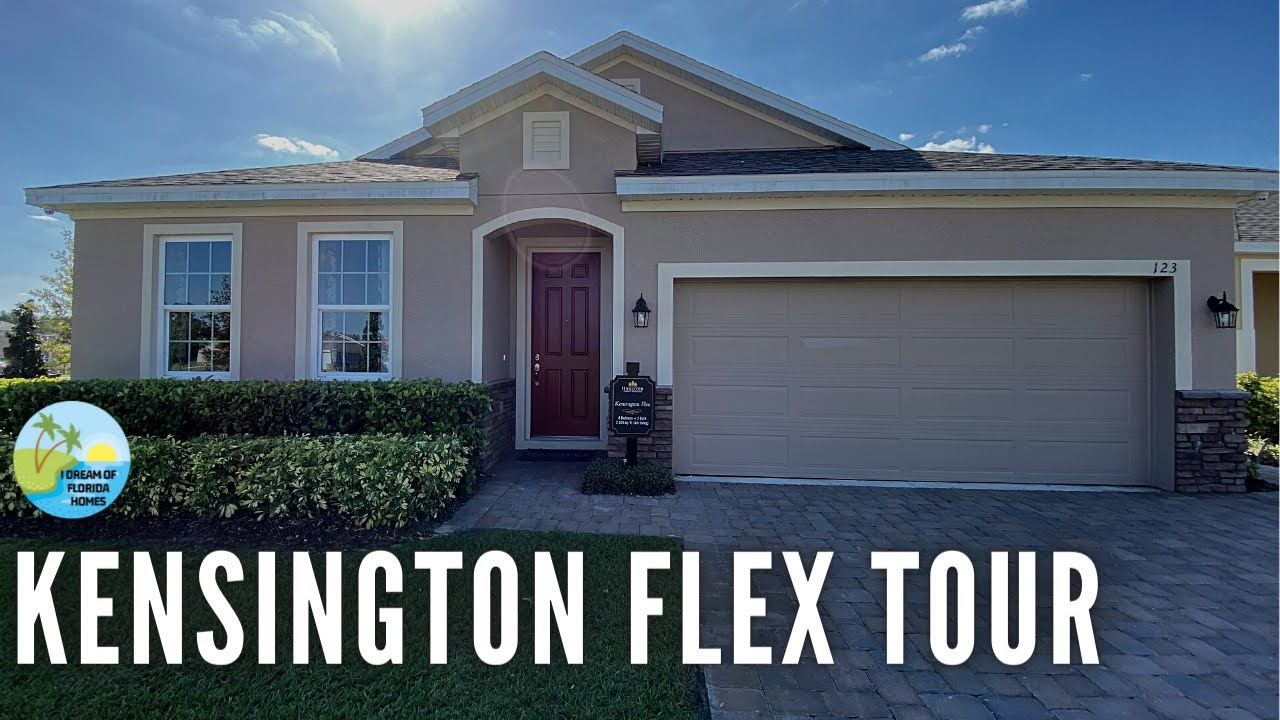 New Florida Homes For Sale. The Kensington Flex New Construction Model Home Tour