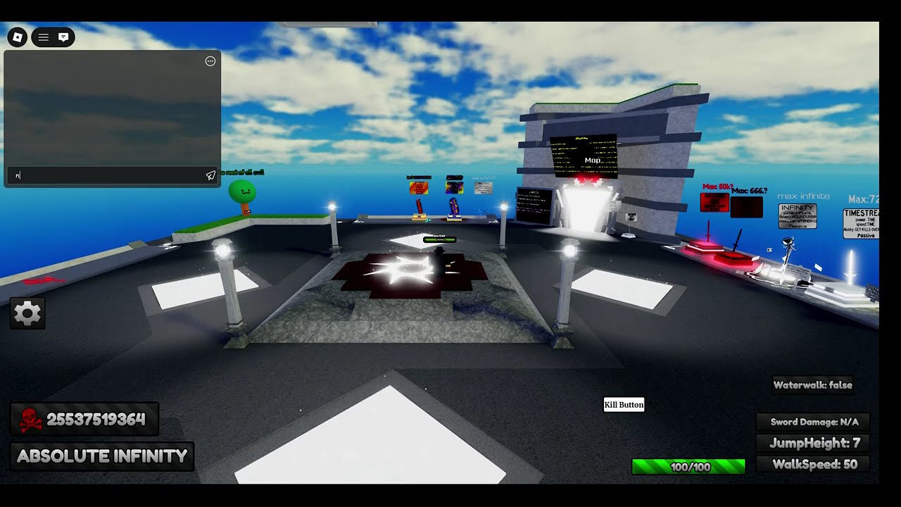Absolute Infinity Showcase in KSFA (Killstreak Sword Fighting Arena)