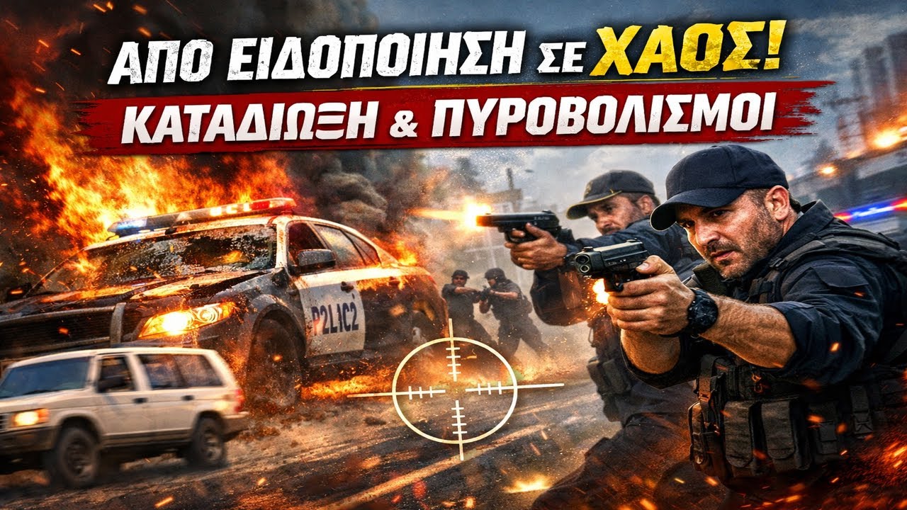 🚨 Από Ειδοποίηση σε Χάος: Καταδίωξη με Πυροβολισμούς & Φλεγόμενο Περιπολικό