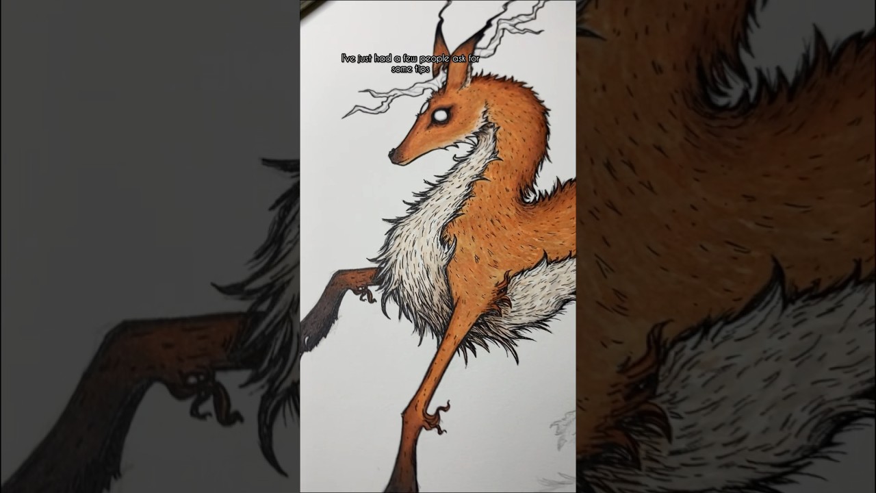 I had to talk quickly 😵&zwj;💫 #art #artips #arttutorial #alcoholmarkers #wip #fox #dragon #darkart