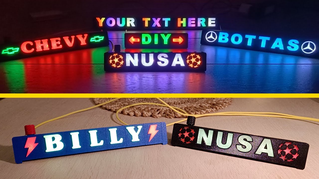 3D Printed Modular RGB LED Sign V2
