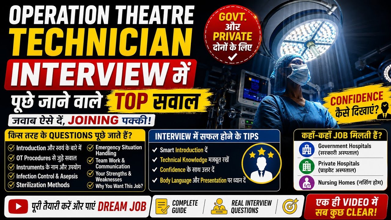Operation theatre/ Anesthesia technician interview  Questions Preparation #ot interview #anesthesia