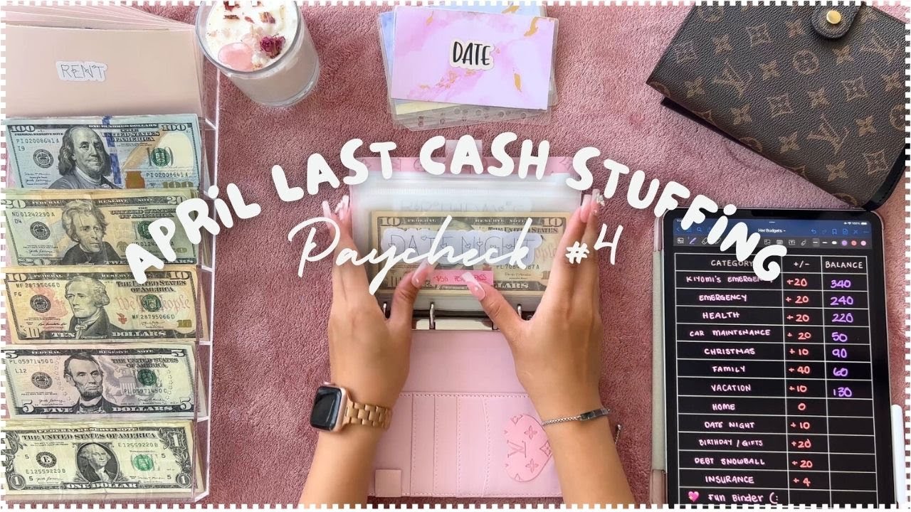 Paycheck #4 | April 2024 | Last Cash Stuffing | Budgeting my paycheck | Dave Ramsey Inspired
