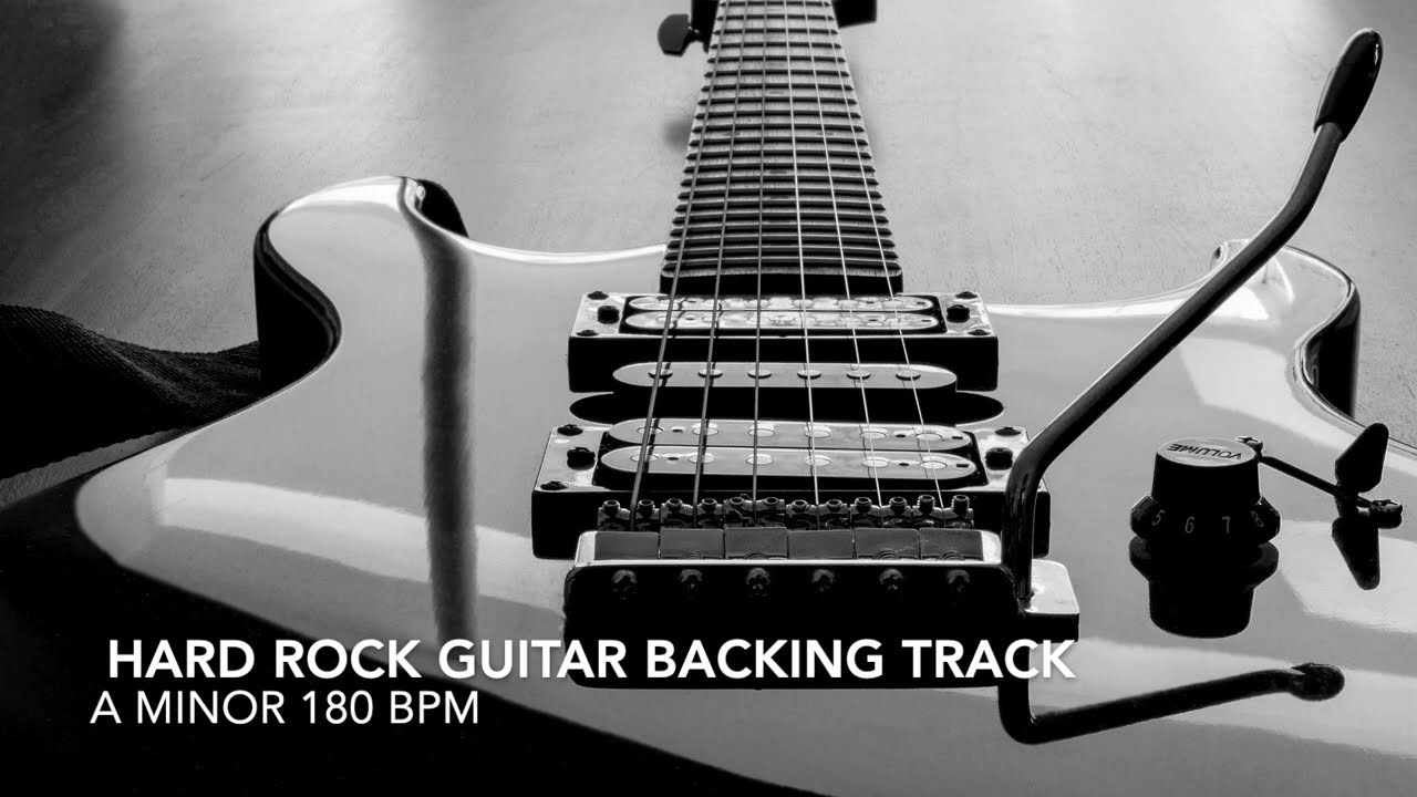Hard Rock Metal Guitar Backing Track in A Minor 180 BPM