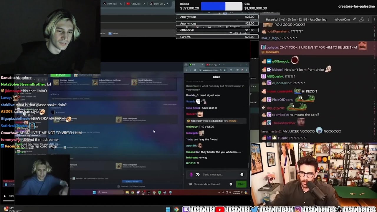 xQc reacts to Hasan speaking about him Again