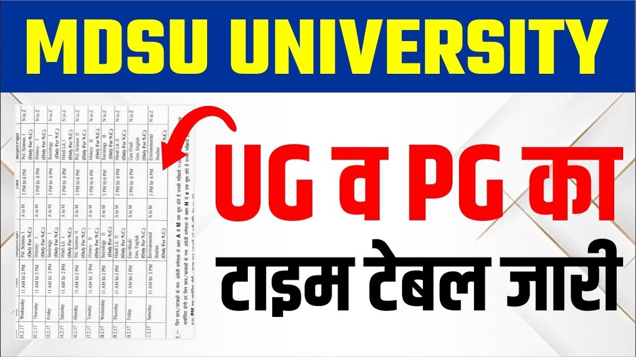 Mdsu Exam Date 2023 | Mdsu Time Table Kab Aayega Mdsu Exam Admit Card 2023