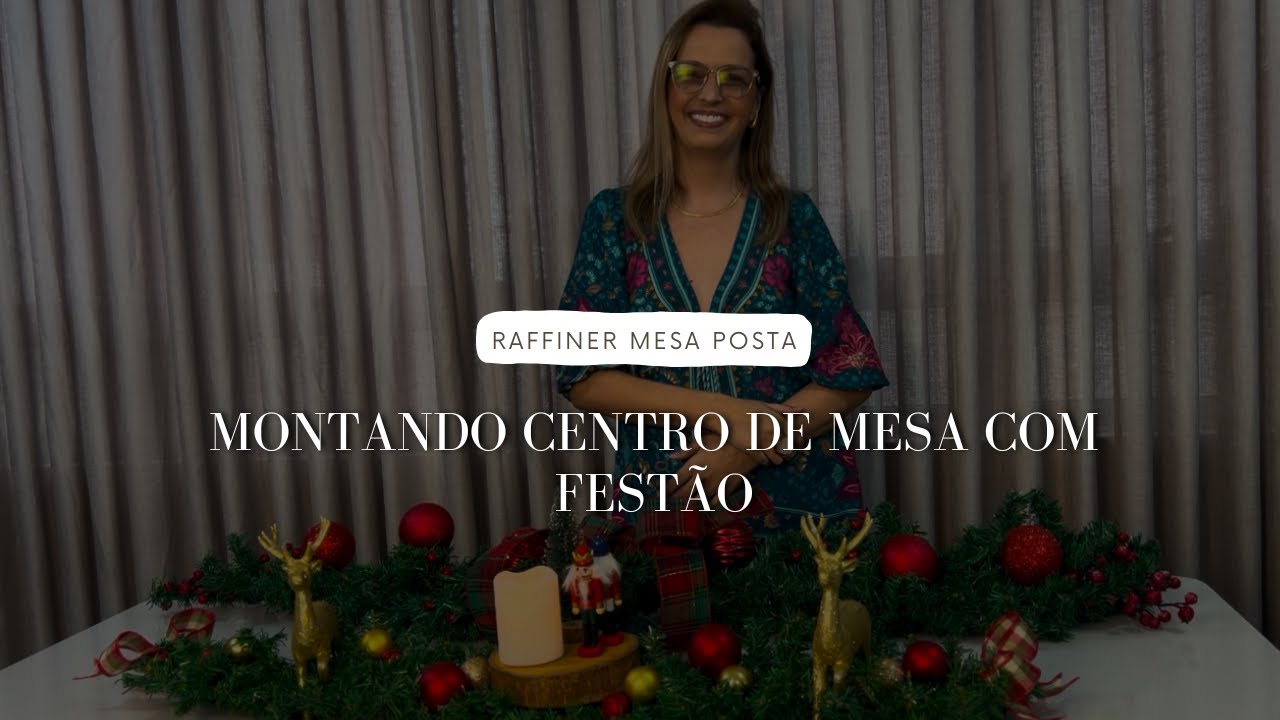 CENTRO DE MESA COM FESTÃO PARA SUA MESA POSTA DE NATAL