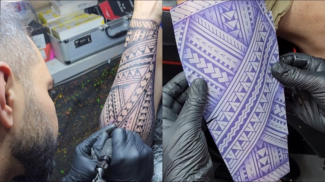 Maori Tattoo Half Hand Timelapse | Traditional Tribal Art in Motion