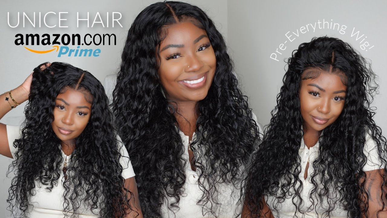 AMAZON PRIME! 🔥 WATER WAVE BYE -BYE KNOTS PUT ON AND GO WIG INSTALL | UNICE HAIR