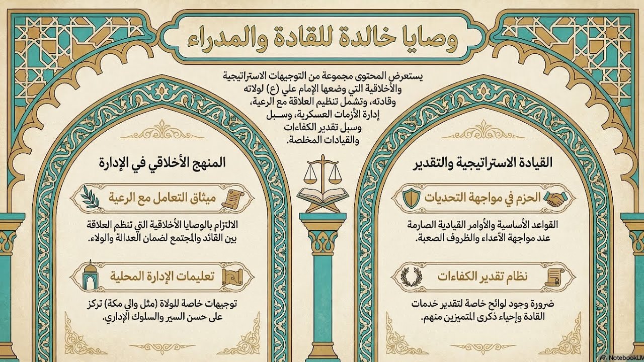 القيادة الإدارية ١٨ ( وصايا )