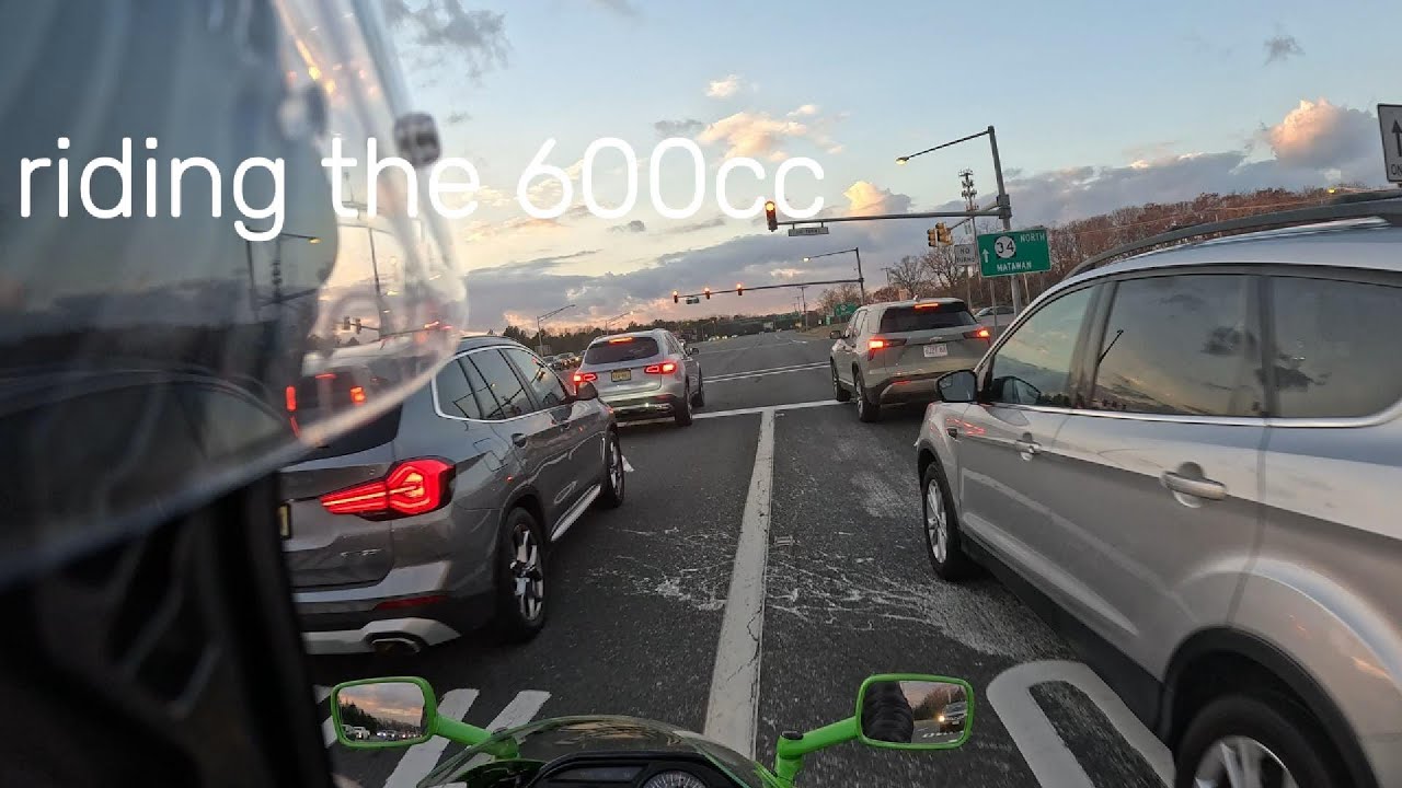 Riding around on the Kawasaki