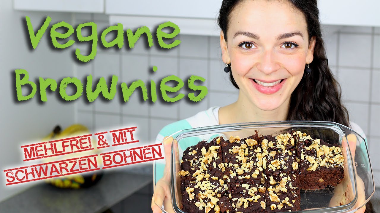 Vegane Schoko Brownies - mehlfreies Rezept mit schwarzen Bohnen | Black Bean Brownies
