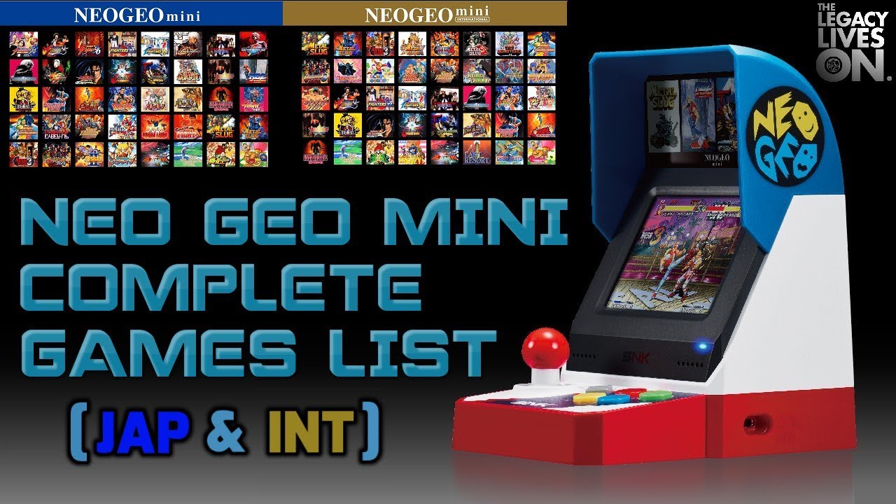 Neo Geo Mini || Complete Games List [All the Games]  ||  [Jap & Int.] || [Arcade Cabinet view]