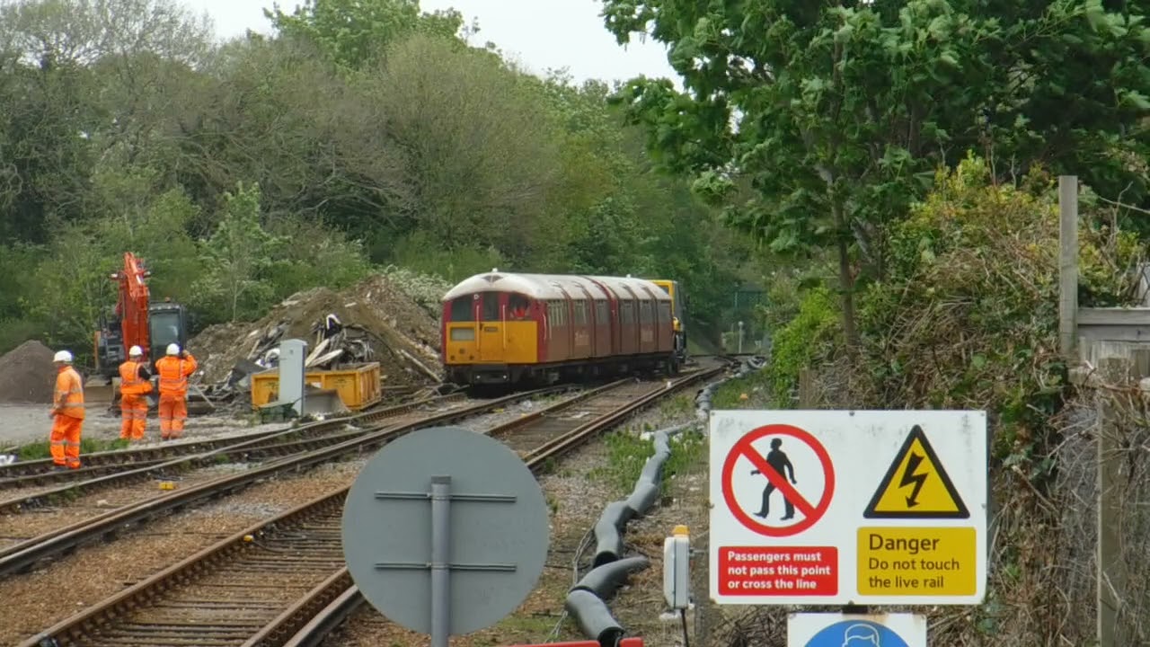 Retired Island Line 008 moved to Sandown station, May 20th 2021.