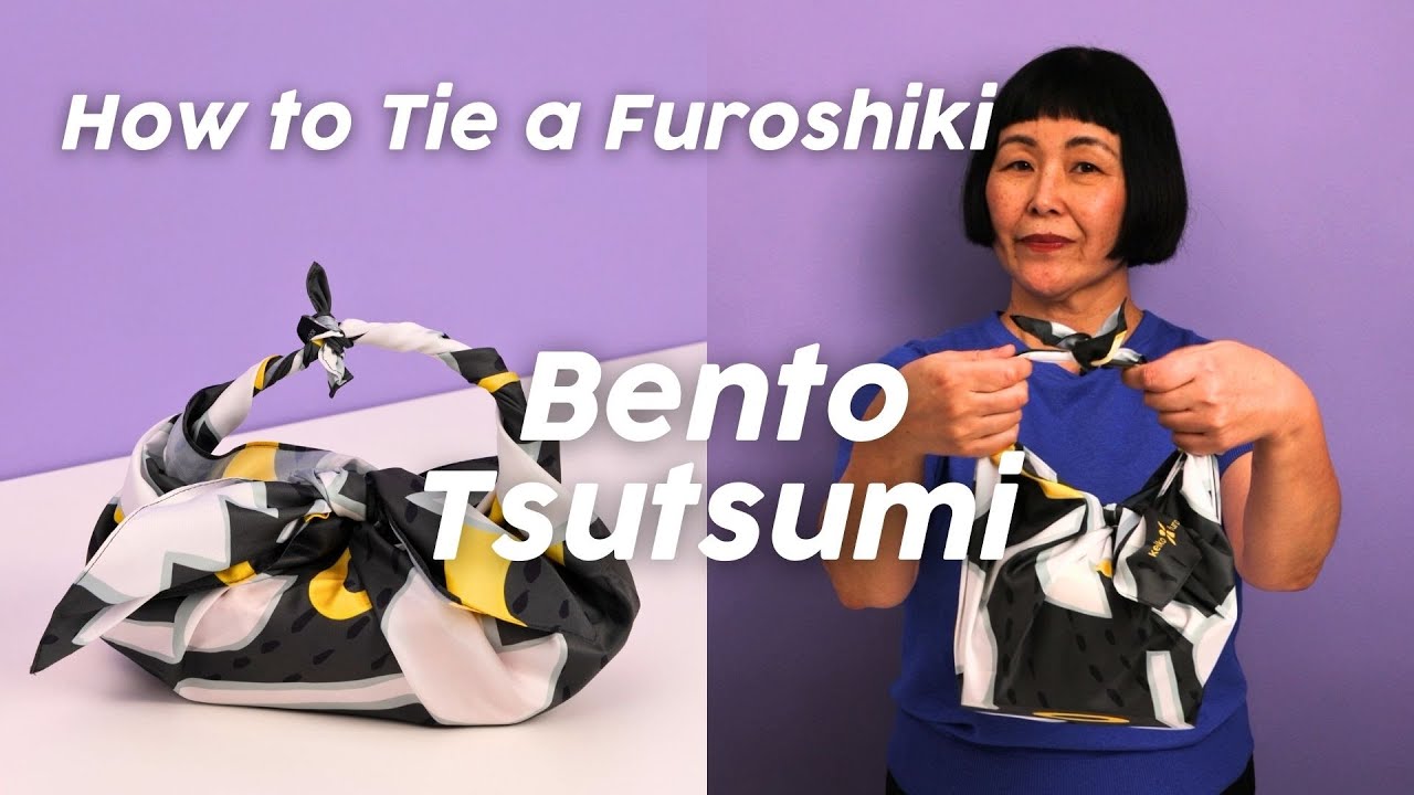 How to Tie a Furoshiki: Bento Tsutsumi Lunch Box | Keiko Furoshiki Wrapping Tutorial