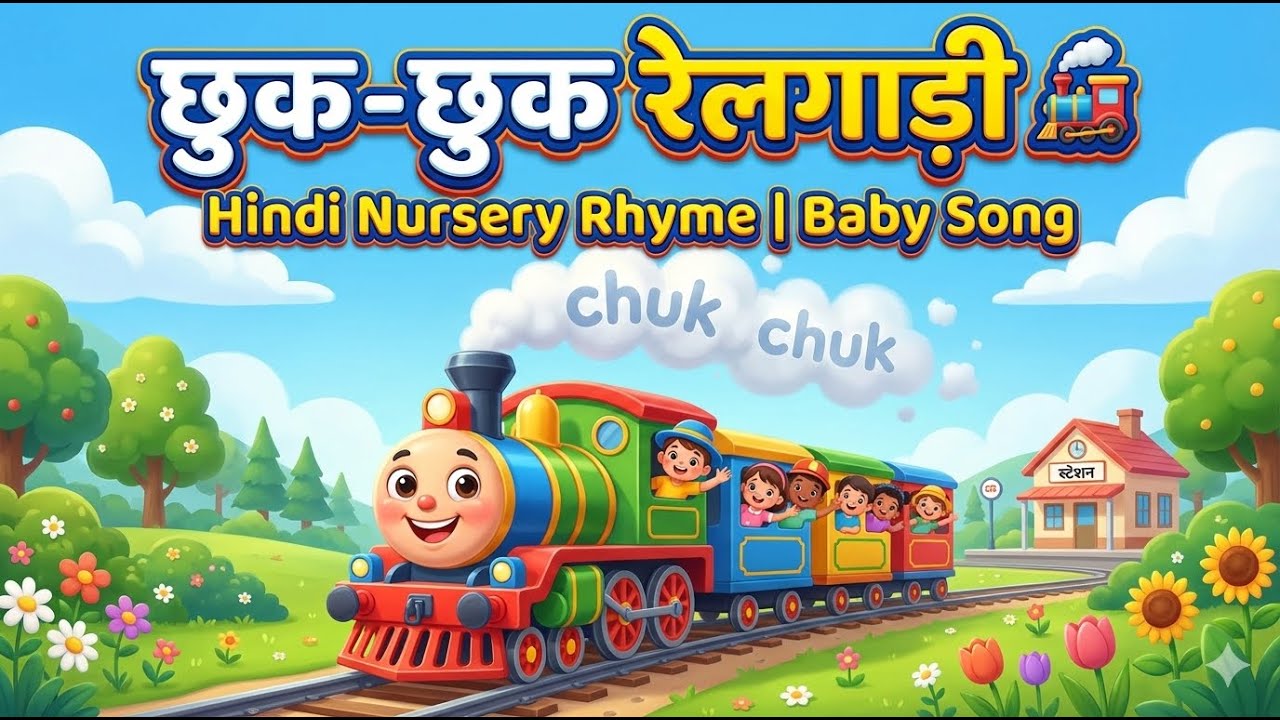 छुक-छुक रेलगाड़ी 🚂 | Chuk Chuk Railgadi | Hindi Nursery Rhymes for Kids #viral #trendingvideo