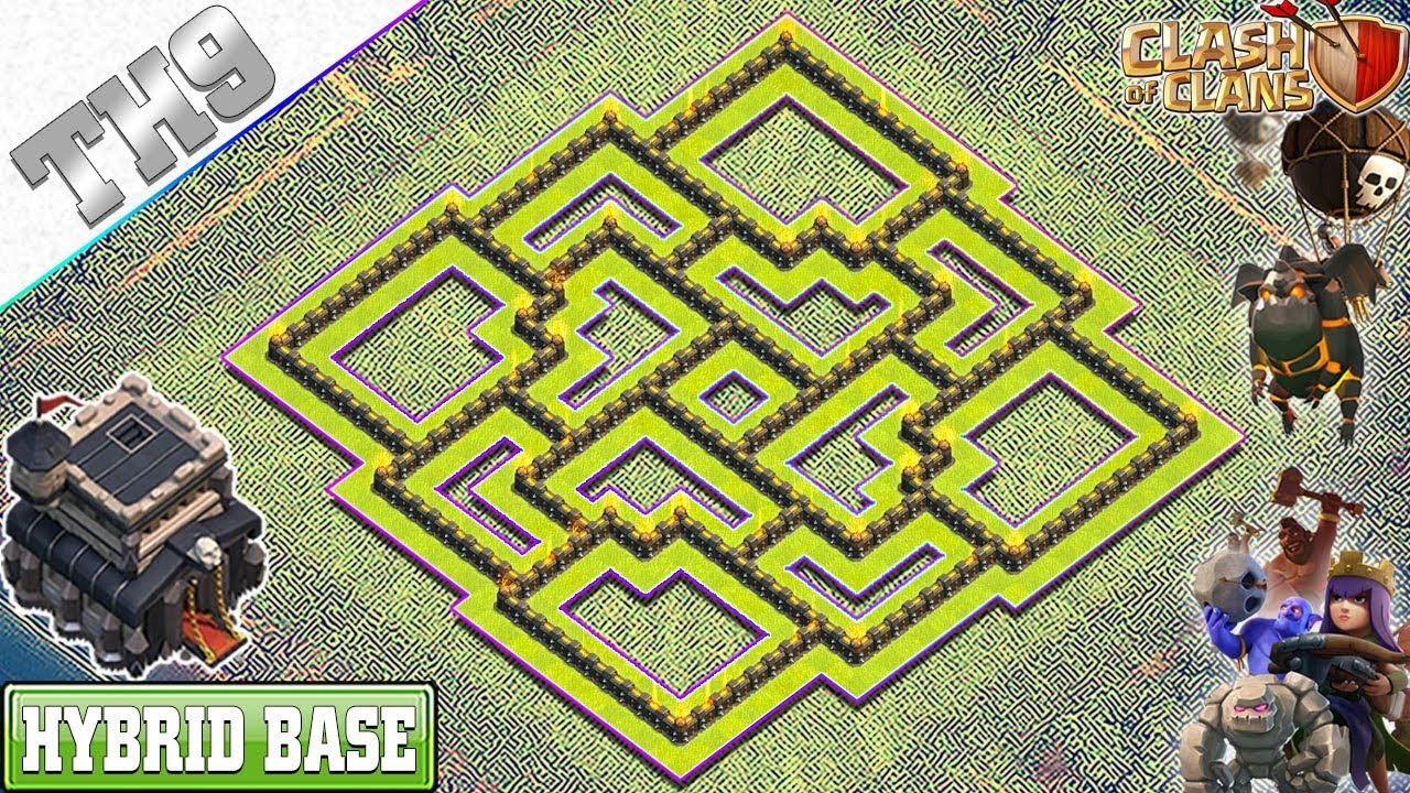 NEW BEST TH9 Base 2019 with REPLAY | TH9 Hybrid Base with Copy Link - Clash of Clans