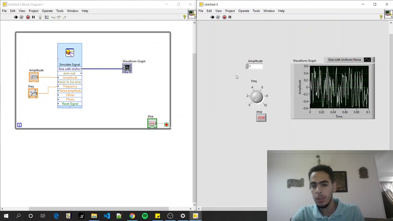 Spectrum analyzer using LabVIEW 2019 [Arabic]
