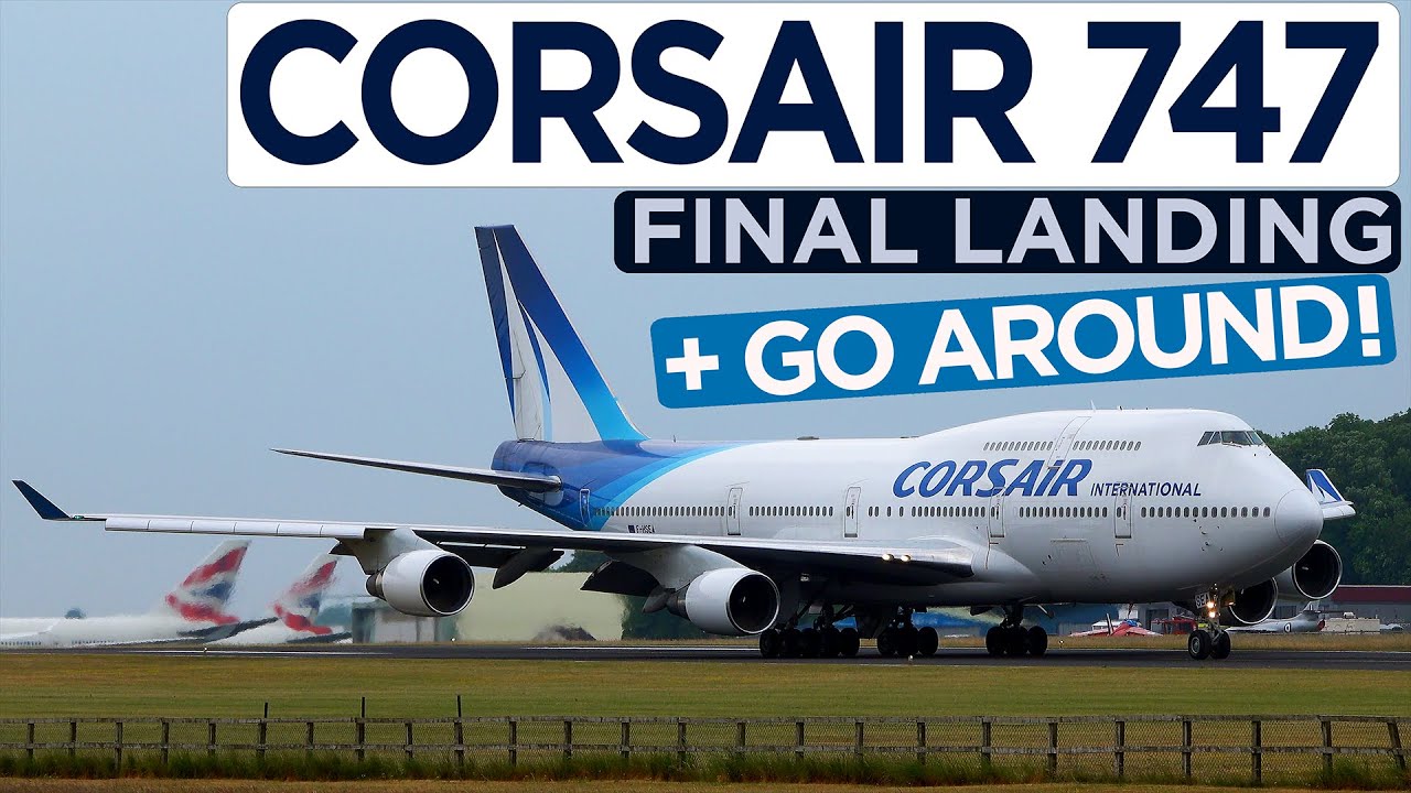 CORSAIR BOEING 747: Go Around & LAST EVER Landing at the AIRPLANE GRAVEYARD (Cotswold Airport) 4K