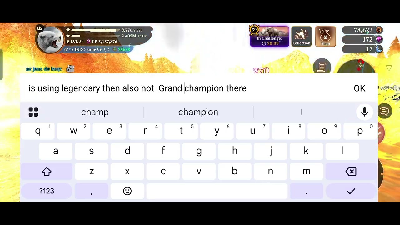 In the wolf game fighting with a grand champion rank guy😨😱😨 with my friend🥰