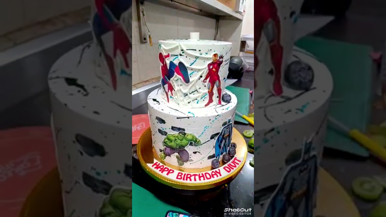 super man,,(spiderman),halk,, superb quality design #shortvideo #cake #rahimcakes #short #chefrahim