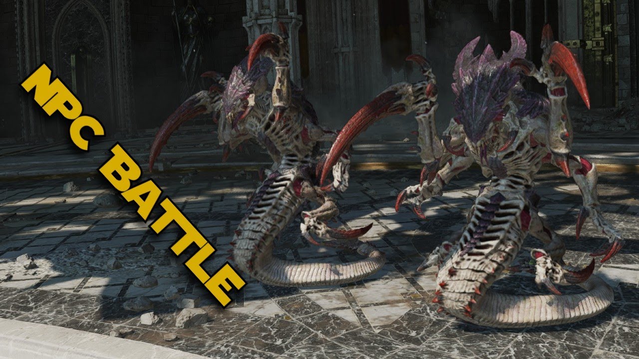 Chaos Terminator vs Tyranid Ravener - Warhammer 40k Space Marine 2 NPC Battle
