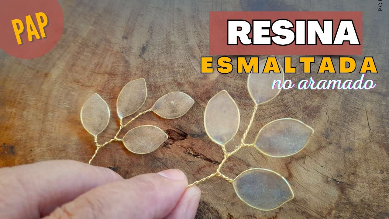 Como fazer FOLHAS  e aramados de resina com esmaltação resin flower diy
