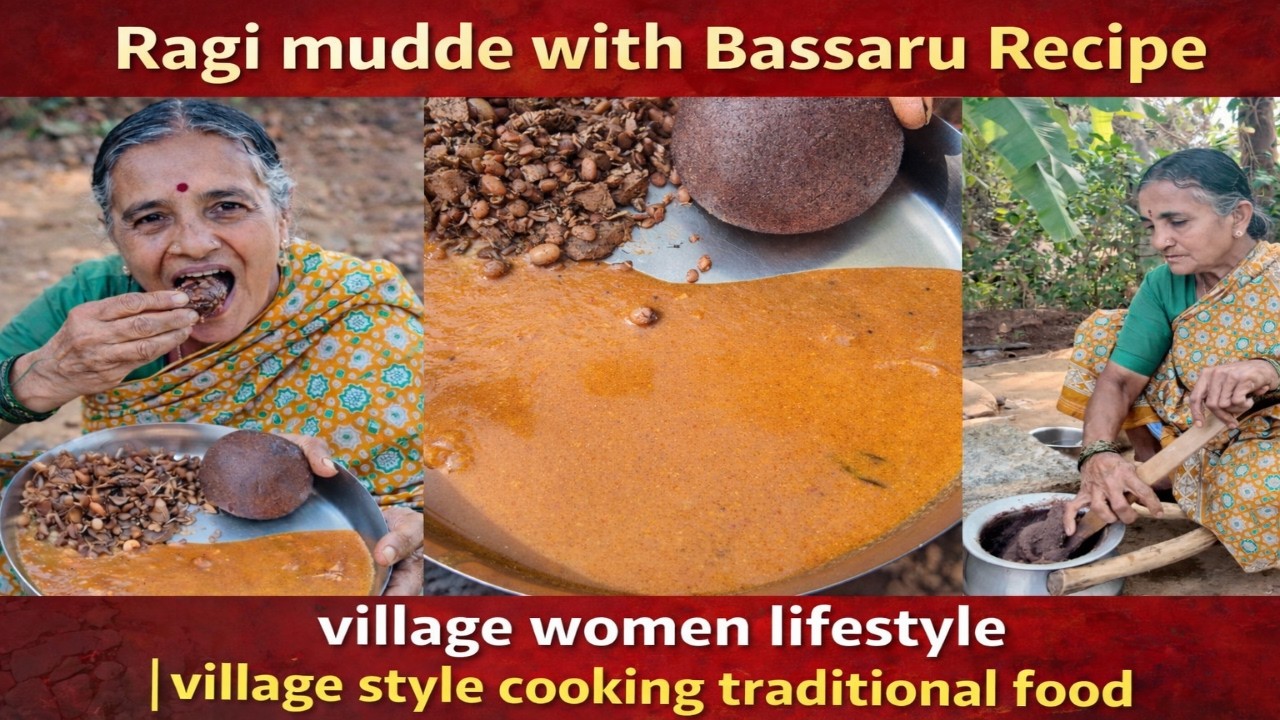 VillageWomen Lifestyle|VillageStyle Cooking Jackfruit SambarwithRagimudde|villagecooking|villagelife