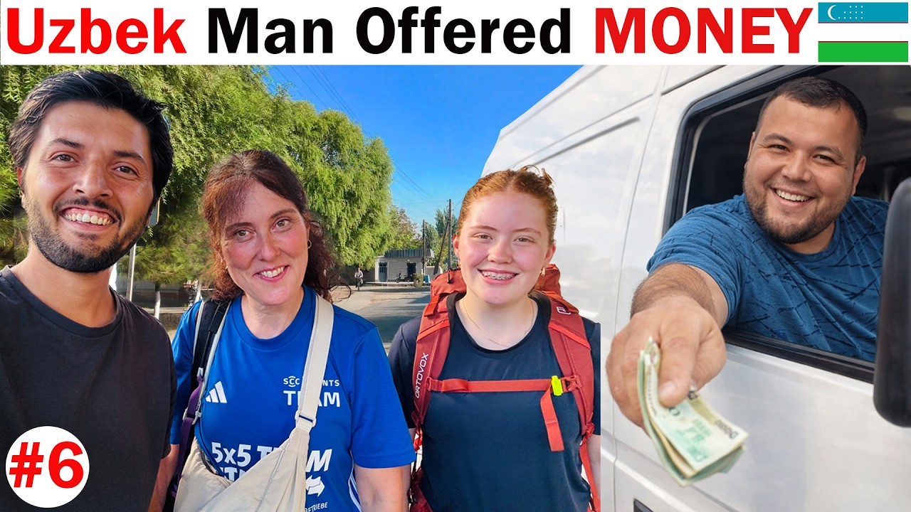 Uzbekistan Local School, Volunteer, Hitchhike II Local Man offered me MONEY 🇺🇿
