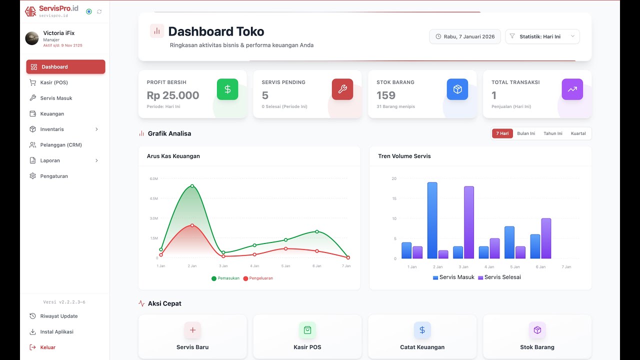 Aplikasi penginputan data servis dan penjualan | Tutorial Penggunaan ServisPro.id